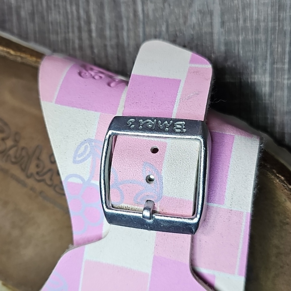 Birkenstock Pink and White Checkered Sandals - Picture 6 of 11